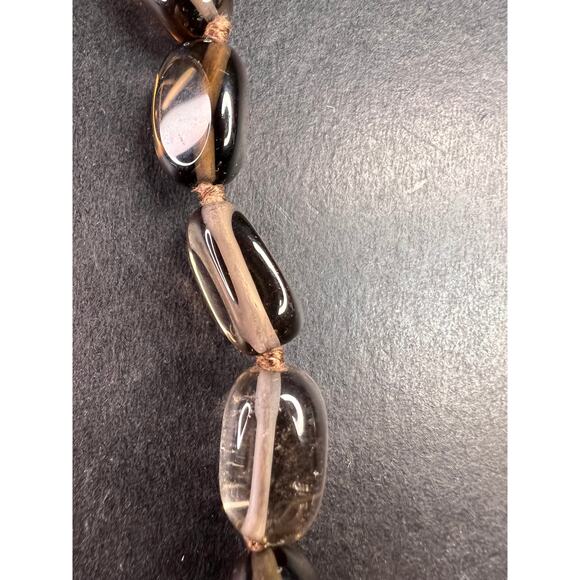 NEW smoky quartz 24 inch necklace with sterling silver clasp - Picture 3 of 12